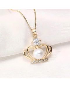 Pearl necklace titanium alloy pendant