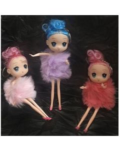 Long legs with shoes joints movable plush barbie backpack pendant doll large