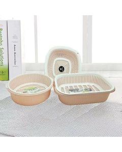Drain basket large square plastic double-layered