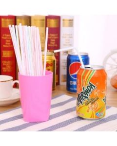 Elbow plastic straw 100pcs/pack PP material mixed color
