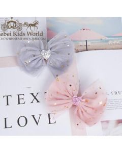 Princess tiara bronzing star gauze bow large hairpin