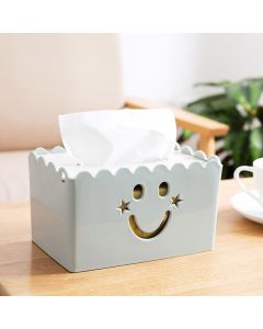 Tissue box smiley face