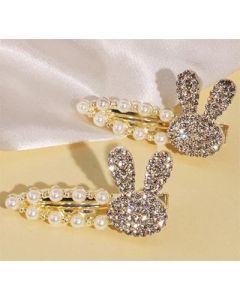 2 rhinestone hairpins