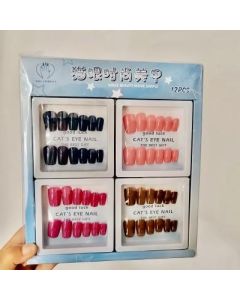 Cat's eye short wearing nail art detachable nail sticker VI C6-4-4