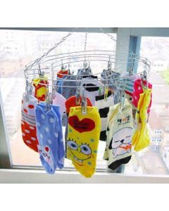 Sock rack stainless steel double solid 20 clips