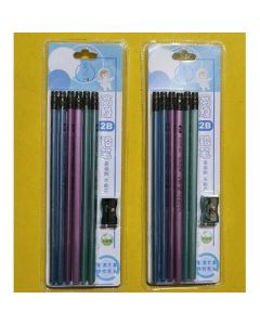 Pencil Set HP-E005 Metal Leather Tip 6pcs 2B