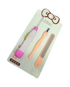 Glow Ear Spoon Nail File Dead Skin Fork Beauty Makeup Tools Set 3 Piece Set