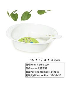 Non-slip children's cutlery melamine bowl and spoon set 144/case