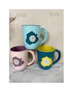 Toiletry cup plastic with handle couple two-tone 195/case