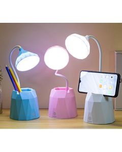 LED Eye Protection Pen Holder Desk Lamp with Mobile Phone Holder USB Charging