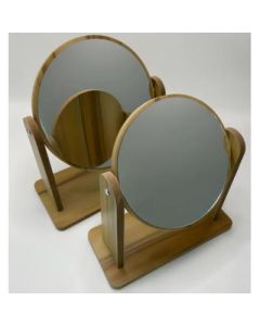 Round vanity mirror in vintage wood rotatable 60 boxes/case