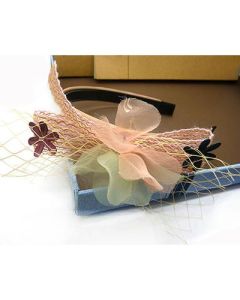 Bridal feather tiara 180° organza
