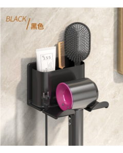 Hair dryer shelf with two compartments