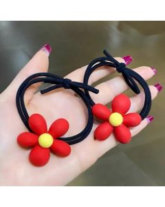 Flower hair rope, good elastic leather case, ponytail rubber band hair ring