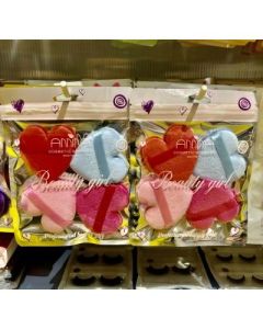 Makeup peach heart double-sided cushion puff face wash puff 4 pieces of thickened crystal puff