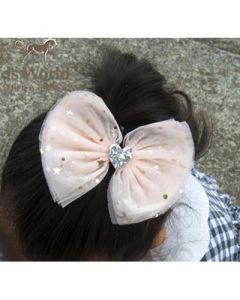 Princess tiara bronzing star gauze bow large hairpin