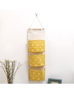 Cotton and linen three-layer hanging bag