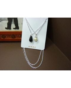 Clavicle chain, titanium steel, diamond-set crystal