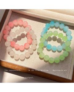Ice through white jade color bracelet finger soft bead bracelet bracelet six C3-2-2