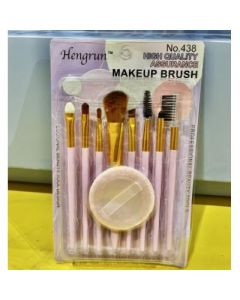 Makeup brush set: 8 eyebrow brushes, 1 puff