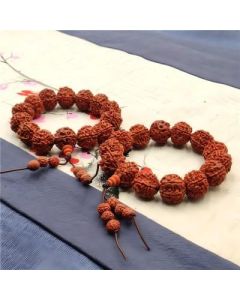 Buddha bead bracelet Nepal natural Vajra Bodhi five-petal red skin flesh pattern
