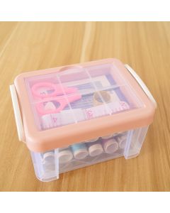 The sewing kit is transparent