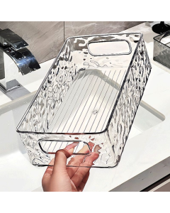 Binaural storage box with glacial pattern