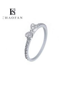 Ring Double Heart Bow Ring Women's