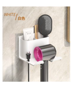 Hair dryer shelf with two compartments