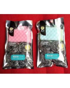 Steel Ball Sponge Wipe Quick Cleaning No. 4+1 Combination 160/box