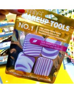 Makeup puff color square wet and dry frayed stripes 4pcs