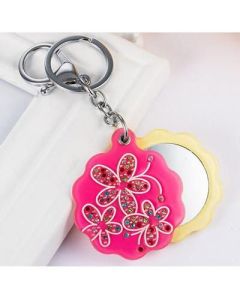 Metal keychain creative cartoon with mirror function