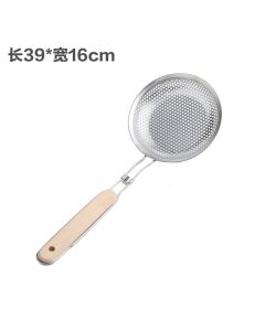 Stainless steel colander with wooden handle