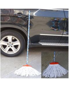 Cotton yarn wooden pole mop does not shed hair, plastic wide head cotton thread mop