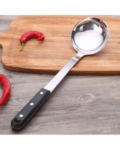 Stainless steel three-nail soup spoon Yusheng black nylon handle