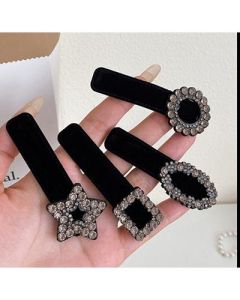 Flocked square rhinestone hairpins Broken hair BB clips on the side of the forehead