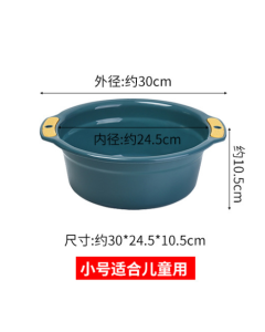 Plastic basin with thickened ears