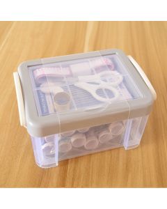The sewing kit is transparent