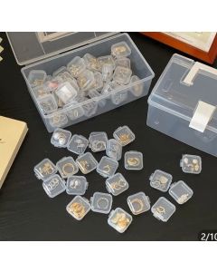 The small jewelry box is transparent