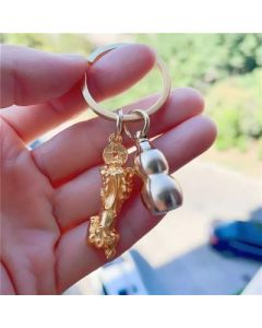 Brass gourd keychain charm 
