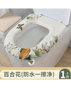 Waterproof toilet mat flowers