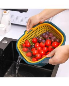 Fruit & Vegetable Drain Basket Dark Blue + Yellow Medium 150/Carton