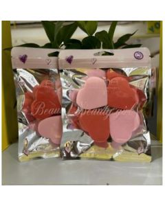 Beauty Puff Combo 4pcs Heart-shaped puff Wet and dry foundation puff