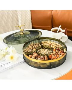 Transparent Candy Plate, Multi-layer, Nuts, Fruit Plate, Snack Compartment Storage Plate, 6. B44-4-2