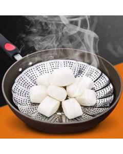 Stainless steel telescopic lotus steaming tray fruit tray multi-function steamer steamer rack large