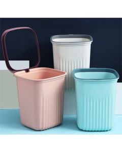 Square Home Kitchen Trash Can Office Paper Crate Bucket with Pressure Ring No Lid 80/Carton