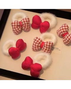 Plush hair band red