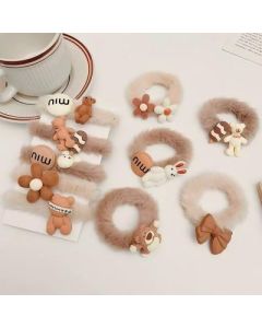 Head Rope Coffee plush hair band Cartoon rubber band tie head rope rubber band
