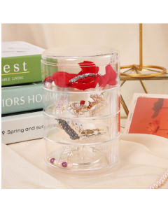 The rotating jewelry box is transparent