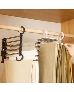 Trouser storage rack, five-in-one magic hanger, folding telescopic drying rack, stainless steel drying rack